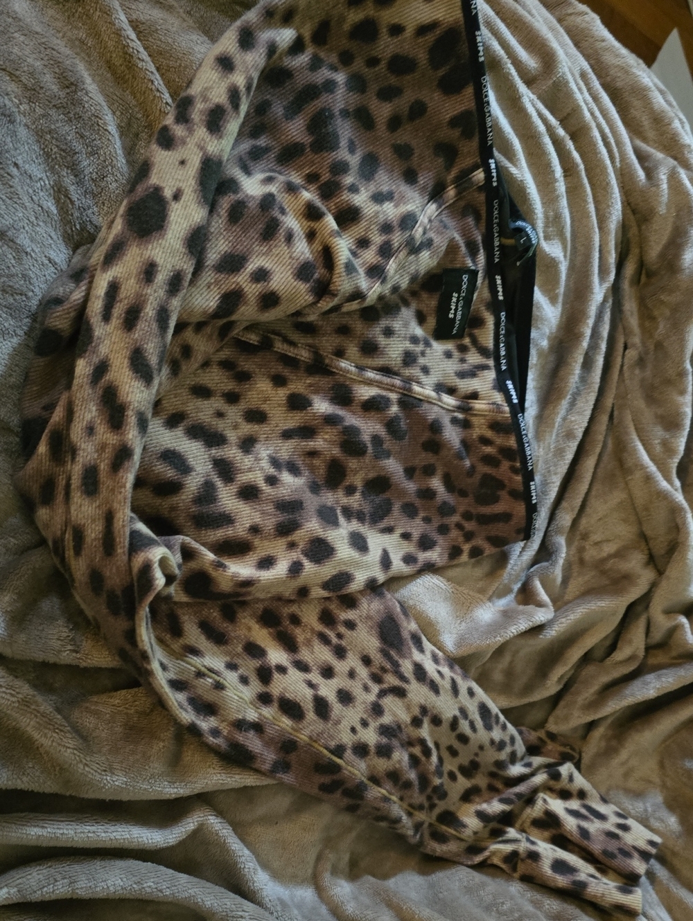 L Dolce & Gabanna X Skims Leopard Ripped Leggings Pants